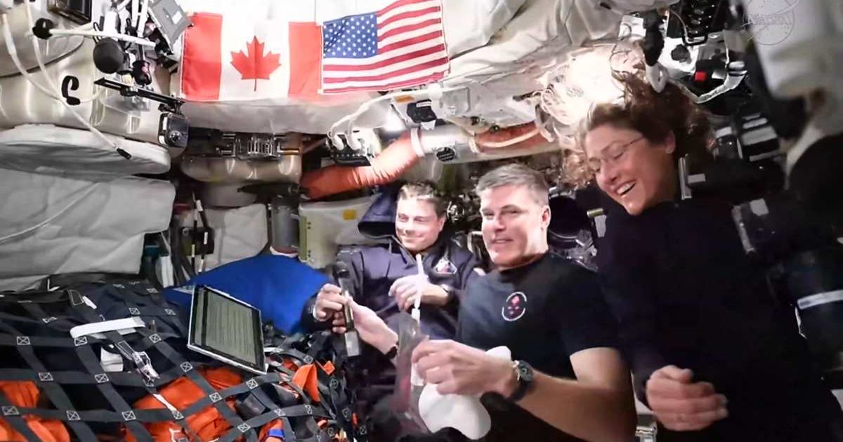 Members of the Artemis II flight crew sans Victor Glover during the CSA downlink event on April 5, 2026. (Cover Image Source: NASA)