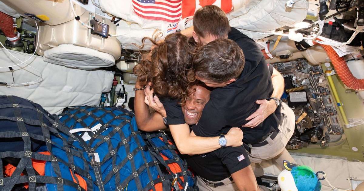 Mission Specialist Christina Koch, Mission Specialist Jeremy Hansen, Commander Reid Wiseman, and Pilot Victor Glover – take time out for a group hug inside the Orion spacecraft on their way home. (Cover Image Source: NASA)
