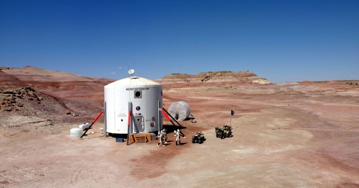 This artist's concept depicts astronauts and human habitats on Mars. (Representative Cover Image Source: NASA)