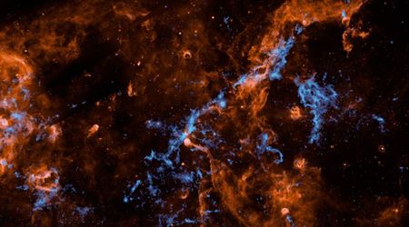 NASA's SPHEREx observes ice on dust particles in a turbulent star-forming region of the Milky Way