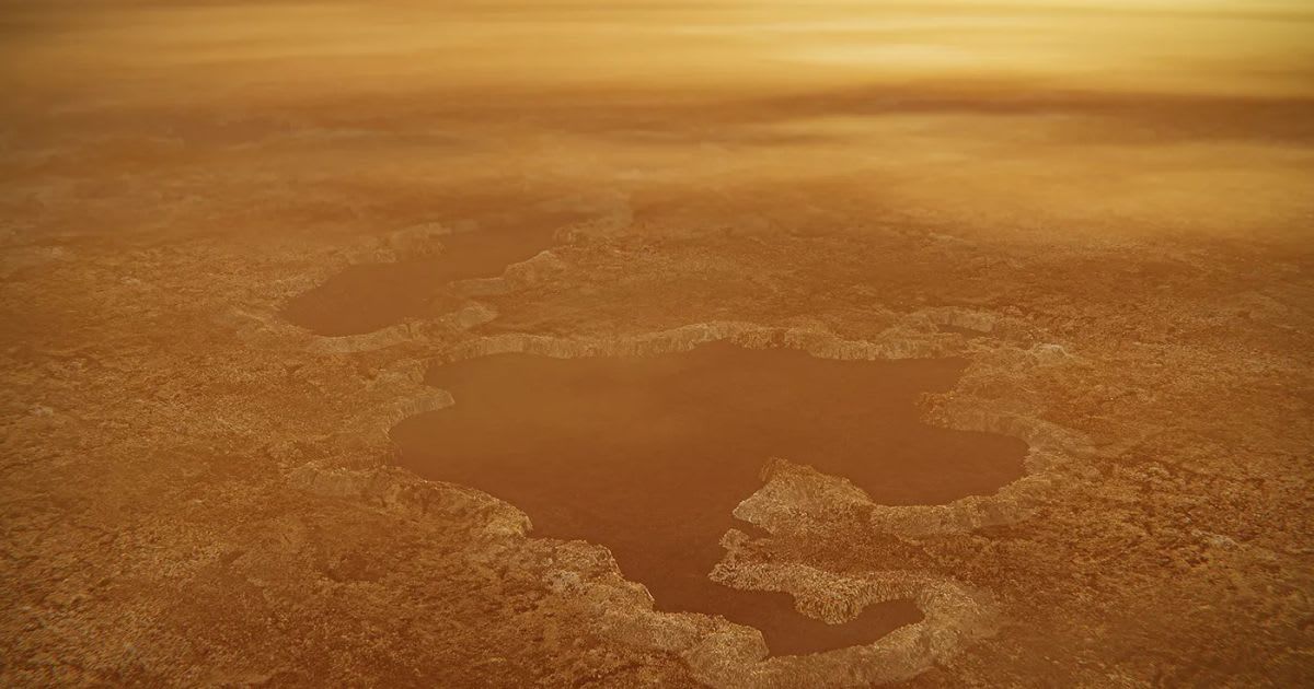 This artist’s concept of a lake at the north pole of Saturn’s moon Titan illustrates raised rims and rampart-like features such as those seen by NASA’s Cassini spacecraft around the Moon’s Winnipeg Lacus. (Cover Image Source: NASA/JPL-Caltech)