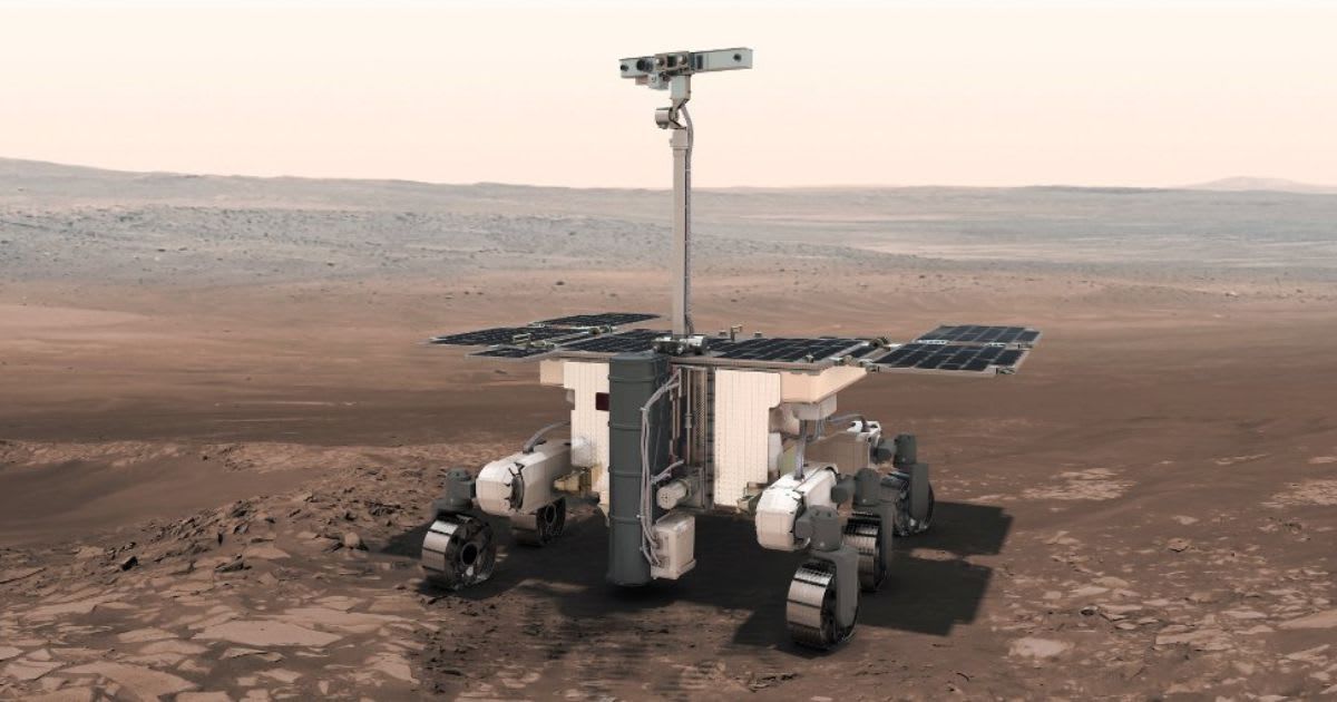 Artist’s visualization of the Rosalind Franklin rover on the Martian surface. (Cover Image Source: NASA)