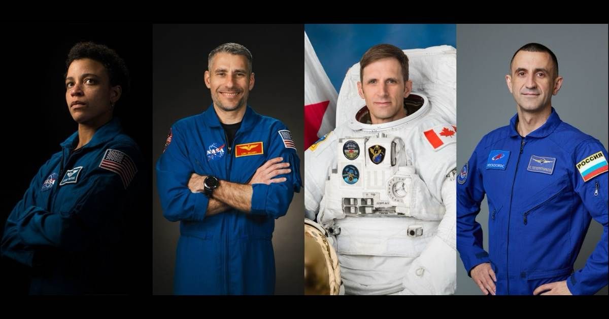 From left to right, NASA’s Jessica Watkins and Luke Delaney, CSA’s Joshua Kutryk, and Roscosmos cosmonaut Sergey Teteryatnikov. (Image Source: NASA)