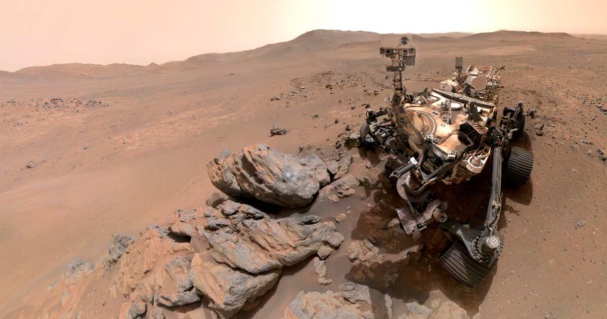 NASA’s Perseverance appears to look into the camera in this selfie taken on March 11, 2026, during the rover’s deepest push west beyond Jezero Crater. (Image credit: NASA | JPL-Caltech | MSSS)
