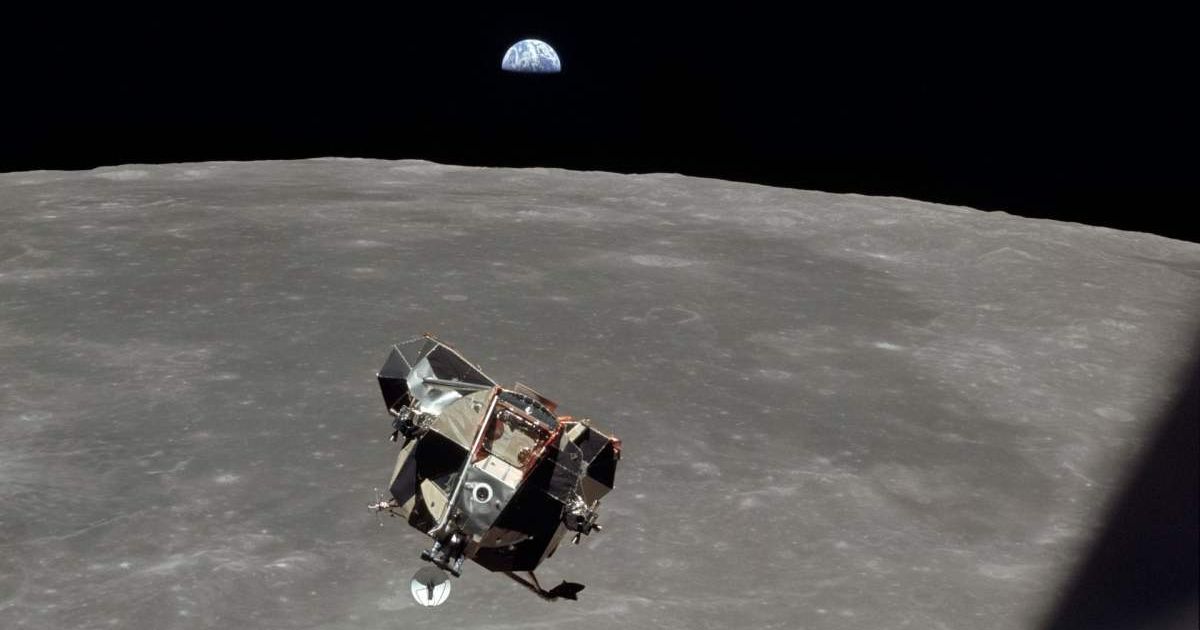The Apollo 11 Lunar Module ascent stage, with astronauts Neil A. Armstrong and Edwin E. Aldrin Jr. aboard, is photographed from the Command and Service Modules (CSM) during rendezvous in lunar orbit. (Cover Image Source: NASA/Michael Collins)
