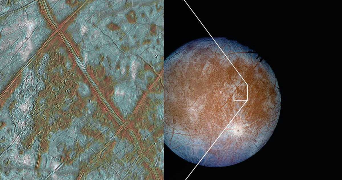 An image showing water vapor plumes on Jupiter's Europa. (Cover Image Source: NASA)