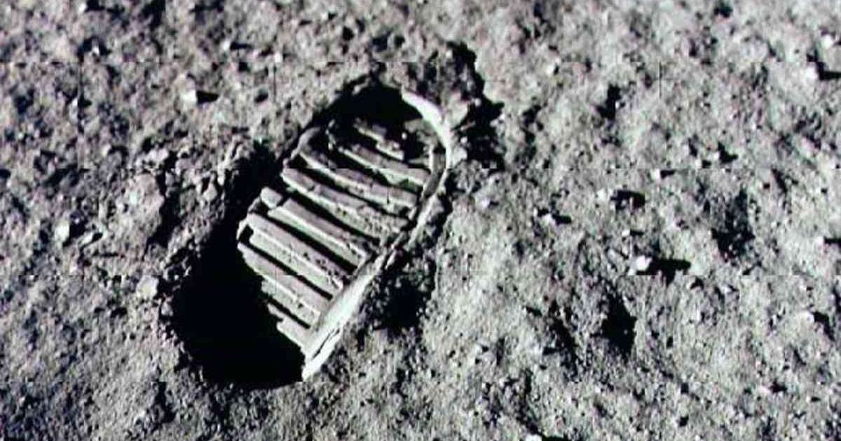 The famous Apollo 11 boot print on the lunar surface left a deep indentation in the regolith. (Cover Image Source: NASA)