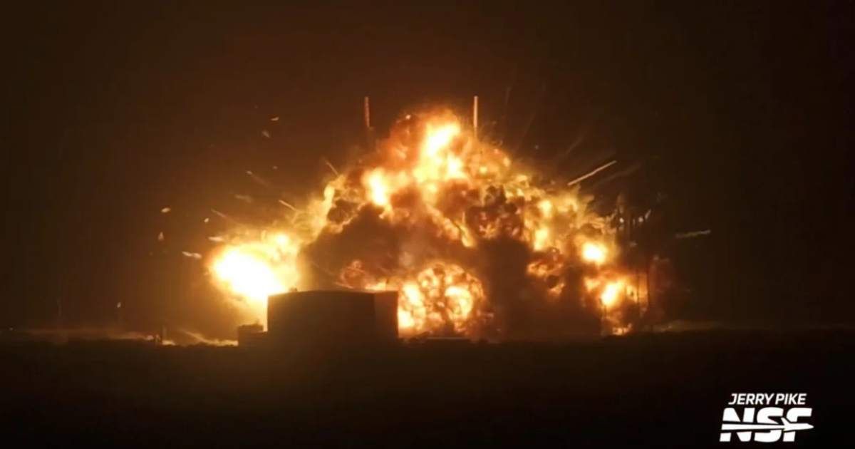 Explosion during Blue Origin NG-4 static fire test at LC-36 in Florida on May 28, 2026. (Cover Image Source: X | NASASpaceflight.com)