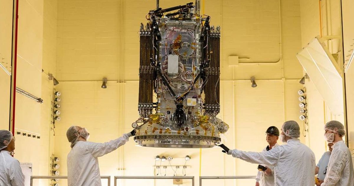 LINK robotic spacecraft during environmental testing at NASA’s Goddard Space Flight Center in Maryland, on April 15, 2026. (Image Source: NASA | Scott Wiessinger)