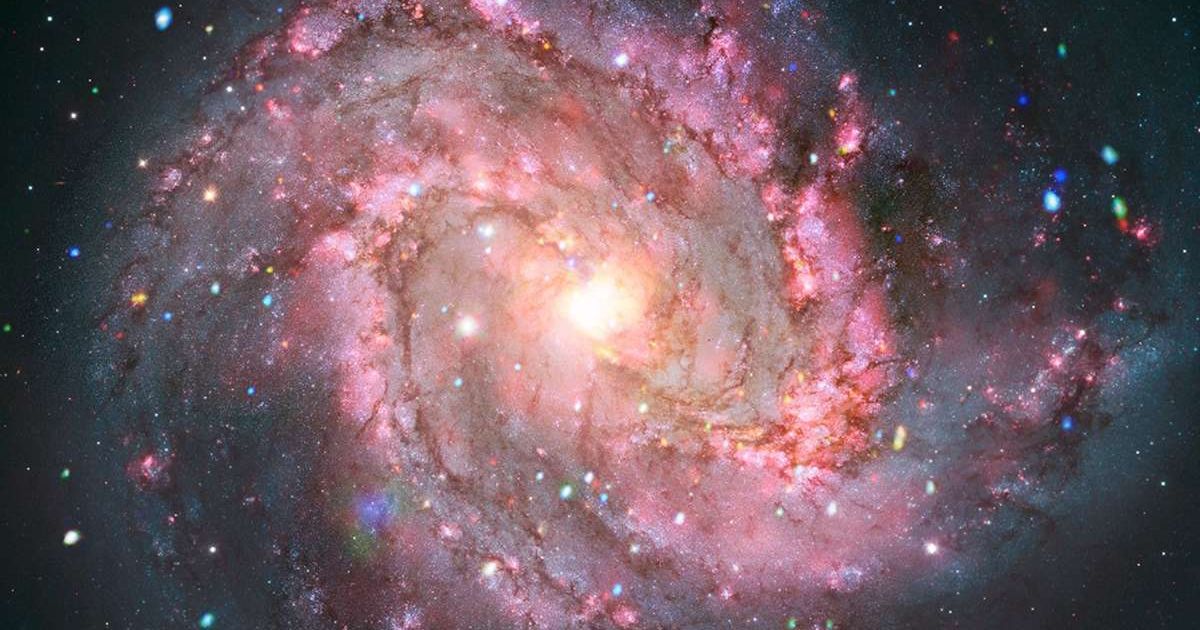 Composite image of M83.  Cover Image Source [X-ray: NASA/CXC/SAO; Optical: NASA/ESA/AURA/STScI, Hubble Heritage Team, W. Blair (STScI/Johns Hopkins University) and R. O'Connell (University of Virginia)