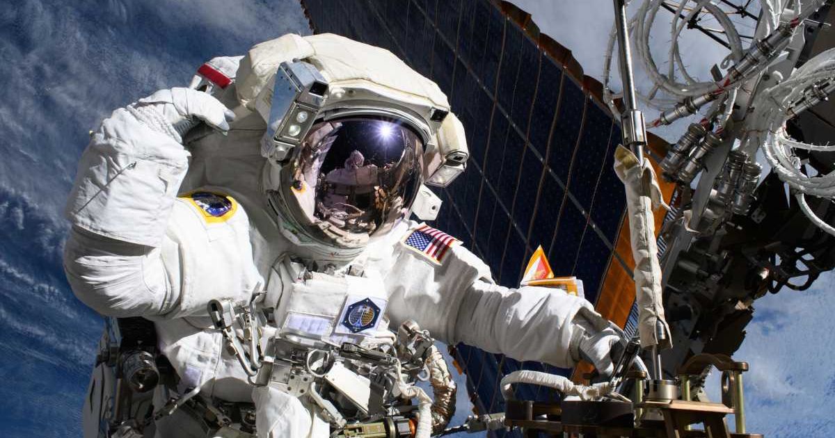 NASA astronaut Anne McClain works near one of the International Space Station’s main solar arrays during a May 1, 2025, spacewalk to upgrade the station’s power system and relocate a communications antenna. (Representative Cover Image Source: NASA)