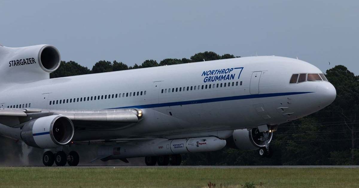 Stargazer took off June 18, 2026, from NASA’s Wallops Flight Facility, carrying LINK housed inside Pegasus XL. Katalyst's LINK will launch to boost the orbit of NASA’s Neil Gehrels Swift Observatory. (Image Source: NASA | Jamie Adkins)