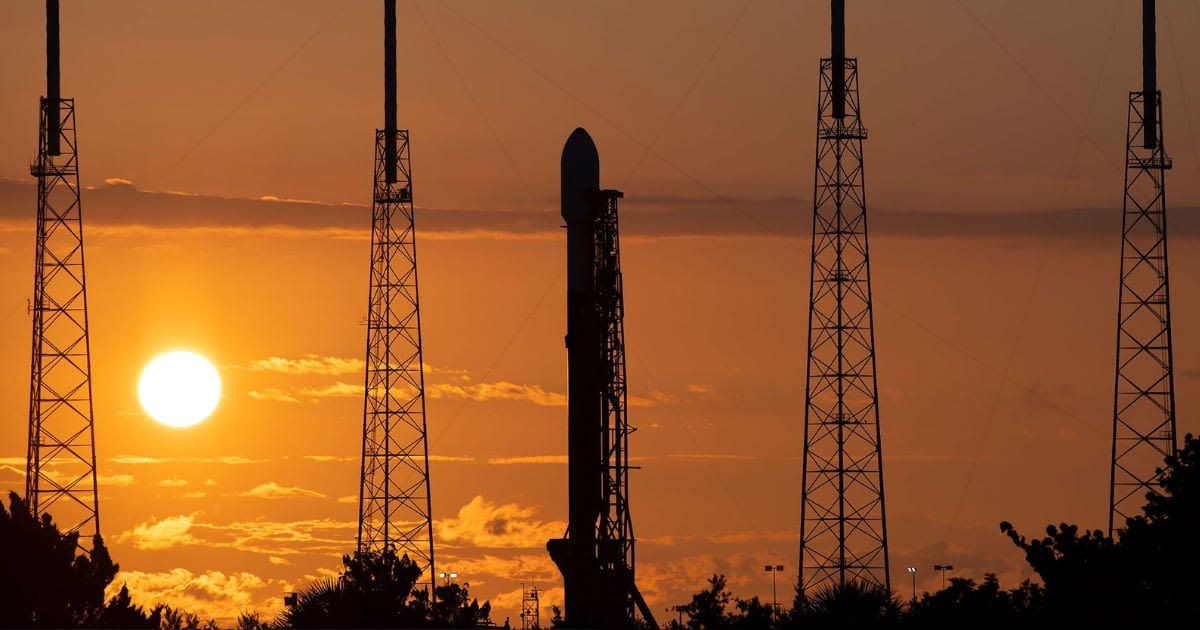 A Falcon 9 rocket by SpaceX awaits lift-off from SLC-40 at Cape Canaveral, Florida. (Representative Image Source: SpaceX)
