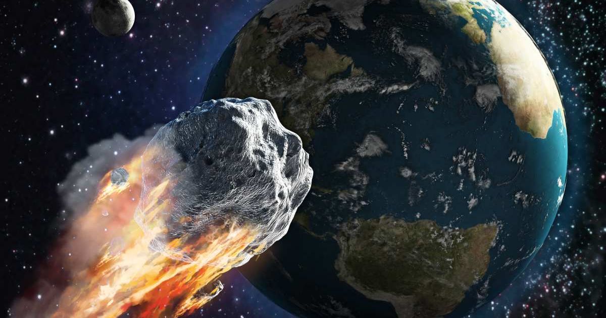 A burning asteroid moving towards Earth. (Cover Image Source: Getty Images/adventtr)