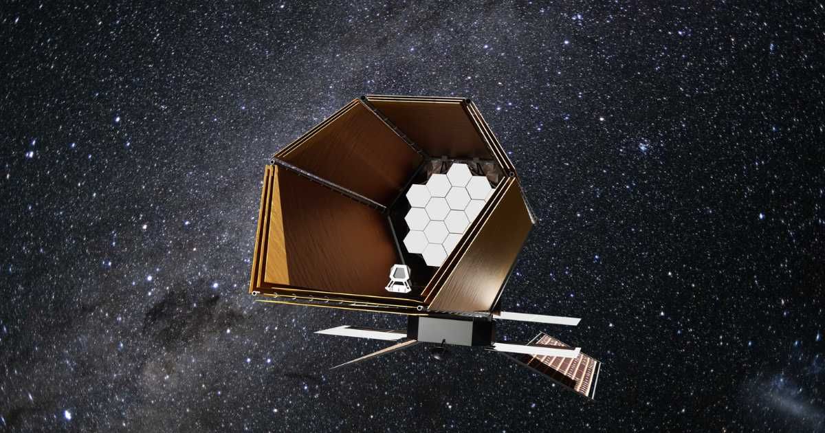 Illustration of the Habitable Worlds Observatory concept in space. (Representative Image Source: NASA; Edited by Starlust staff)
