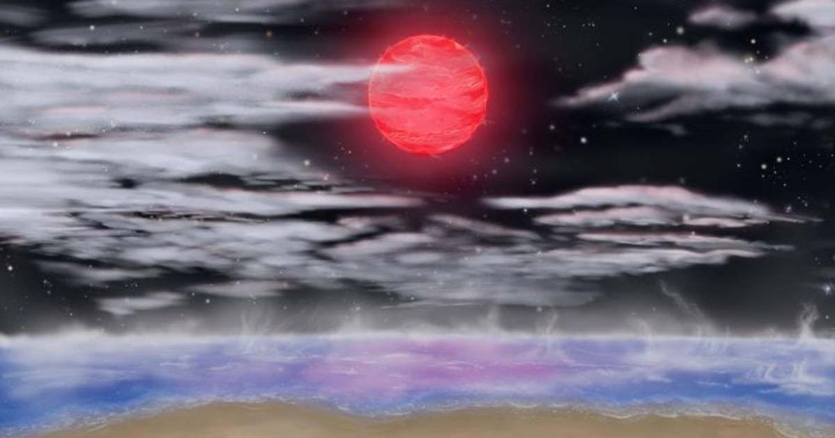 Artist's conception of the view from the surface of the habitable-zone super-Earth exoplanet GJ 3378b. (Representative Cover Image Source:  Nikolai Berman / UC Irvine)
