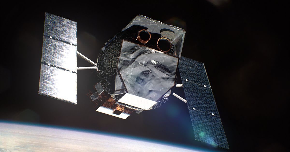An artist's concept of NASA’s Neil Gehrels Swift Observatory orbiting above Earth. (Cover Image Source: NASA’s Goddard Space Flight Center/Chris Smith (KBRwyle))