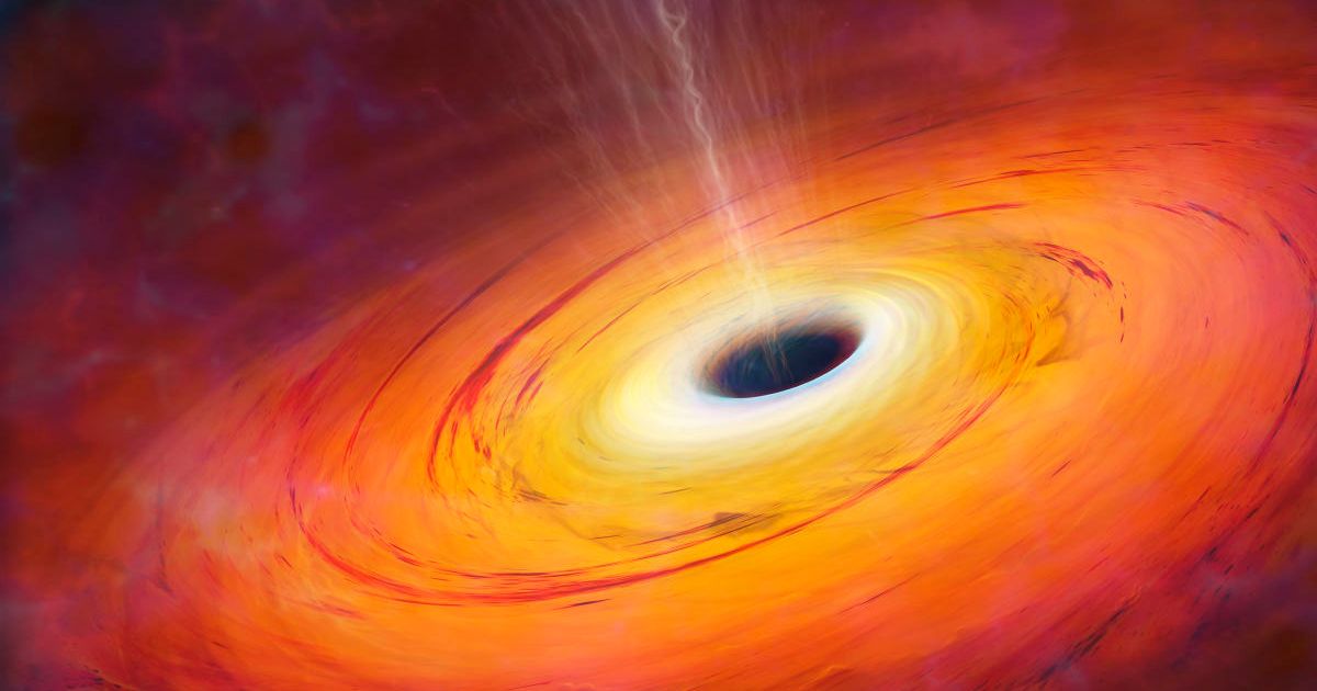 Computer artwork of a black hole. (Representative Cover Image Source: Getty Images/Science Photo Library/Mark Garlick)