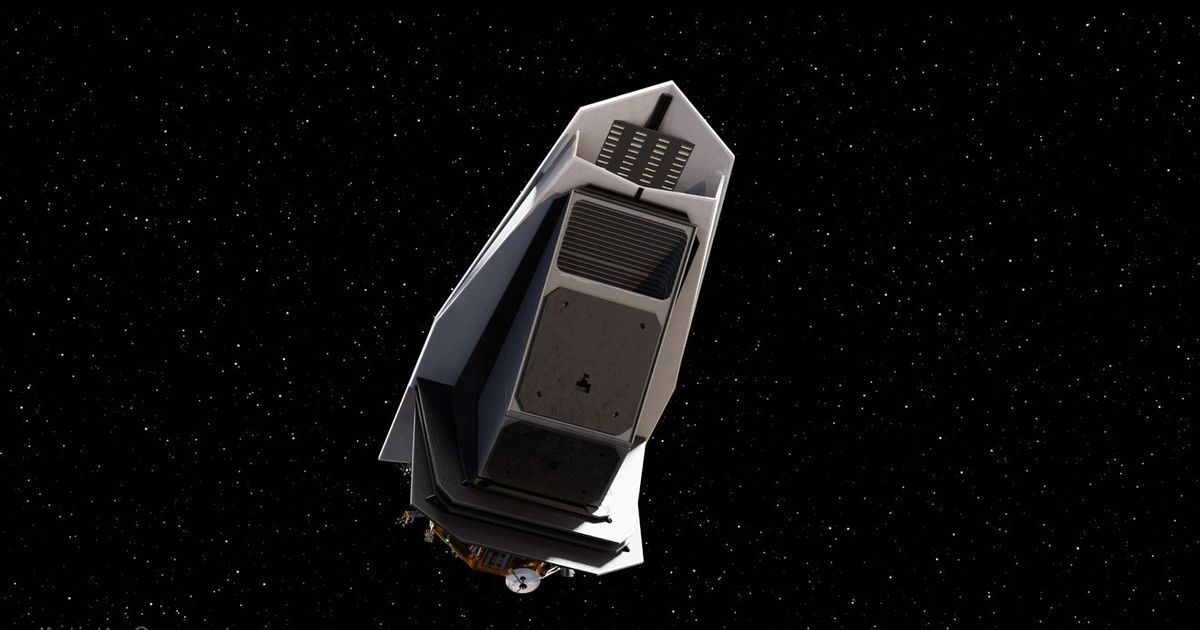 This artist’s concept depicts NASA’s NEO Surveyor in deep space. — NASA/JPL-Caltech