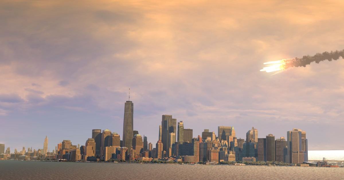 3D illustration of a meteor over New York City. — (Representative Cover Image Source: Getty Images | ronib1979)