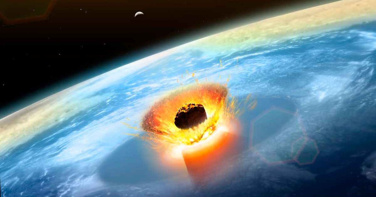 Illustration of a large asteroid colliding with Earth on the Yucatan Peninsula in Mexico. (Representative Cover Image Source: Getty | MARK GARLICK/SCIENCE PHOTO LIBRARY) 