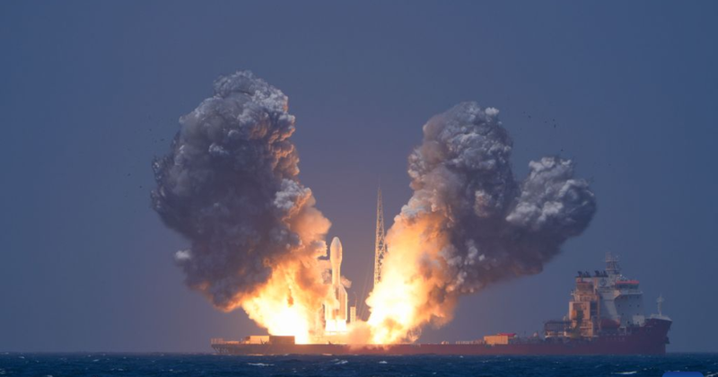 Private Chinese rocket Gravity-1 accomplishes third launch from sea, deploys nine satellites in orbit