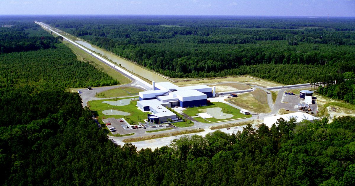 The LIGO Laboratory operates two detector sites, one near Hanford in eastern Washington, and another near Livingston, Louisiana. This photo shows the Livingston detector site. (Cover Image Source: Caltech/MIT/LIGO Lab)