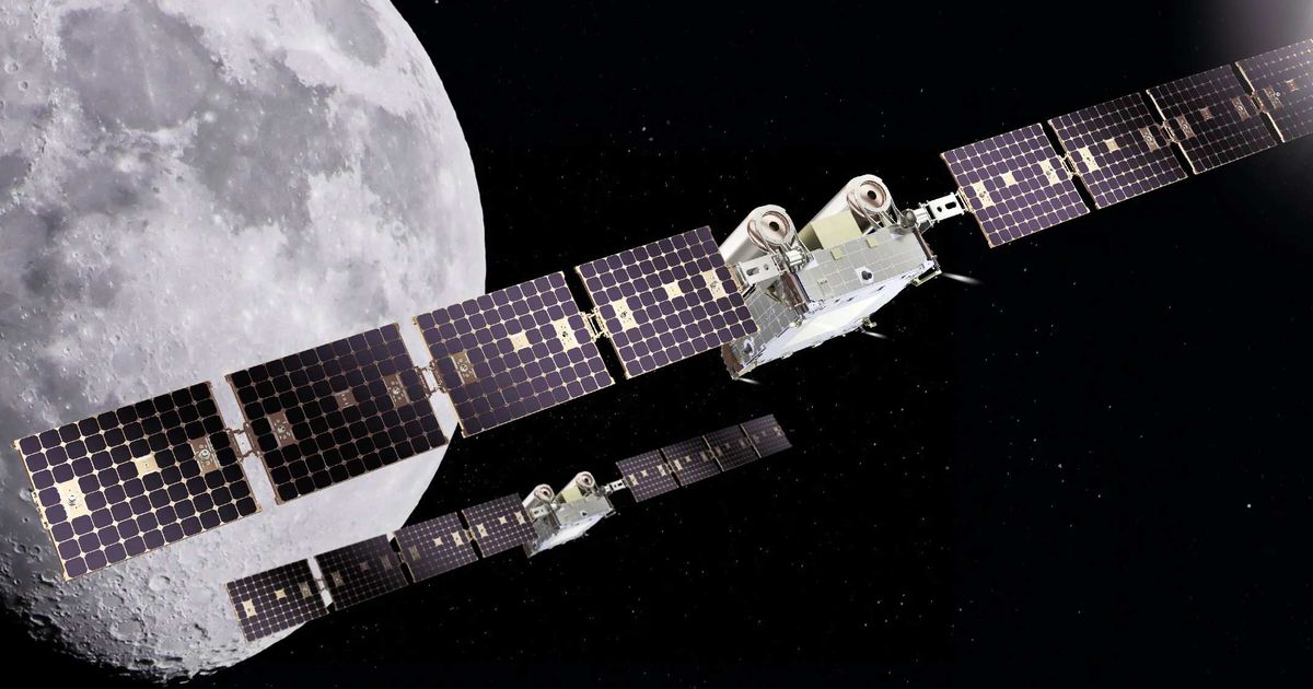 An artist's illustration of two CAPSTONE 2 satellites orbiting the Moon. (Representative Cover Image Source: NASA/Terran Orbital)