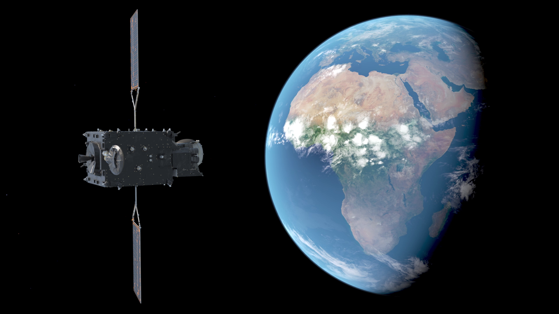 Meteosat Third Generation (MTG) mission for delivering a rapid stream of data for enhanced weather forecasting. (Representative Image Source: ESA | Mlabspace)