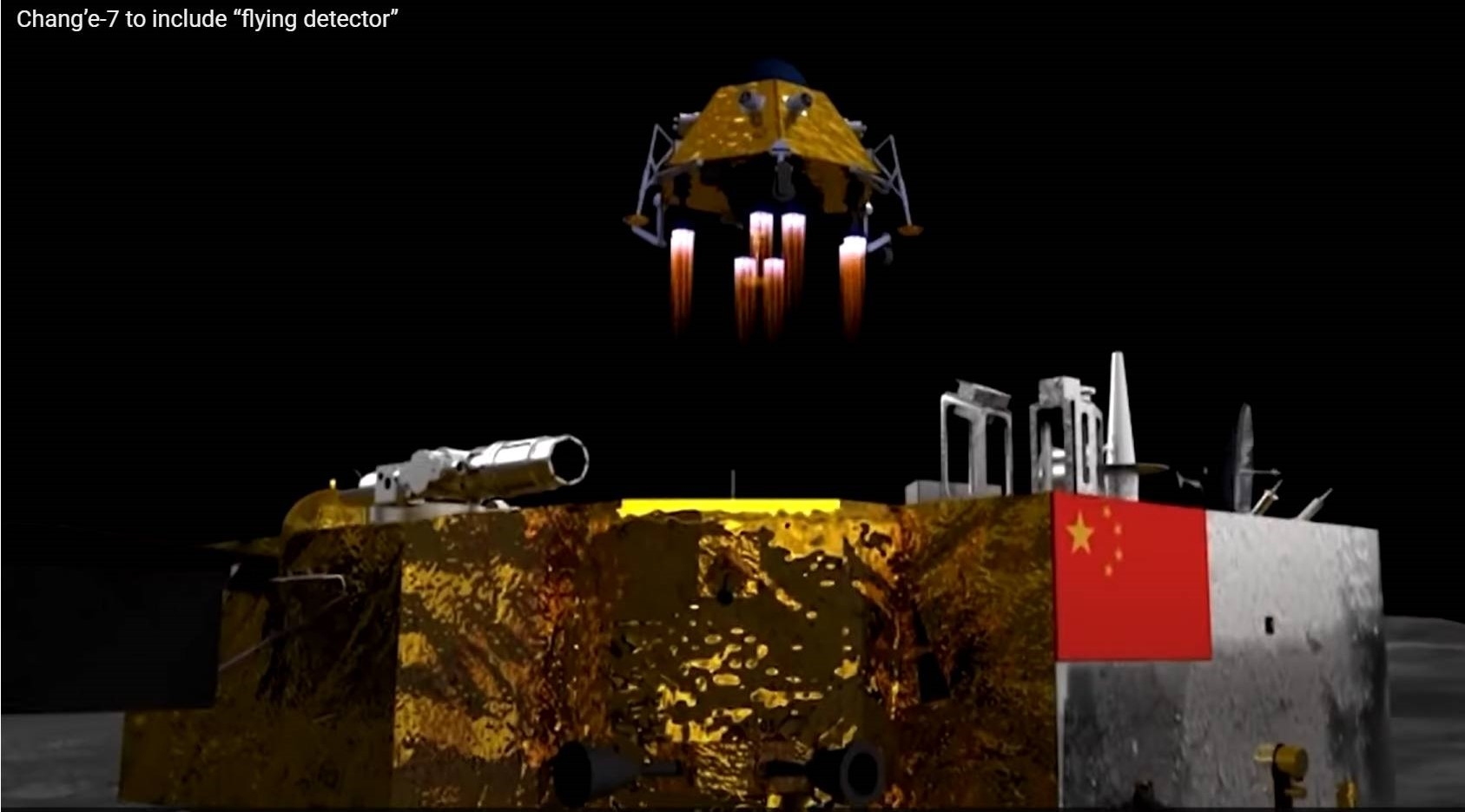China’s Chang’e-7 lander launches hopper craft to search for lunar ice.