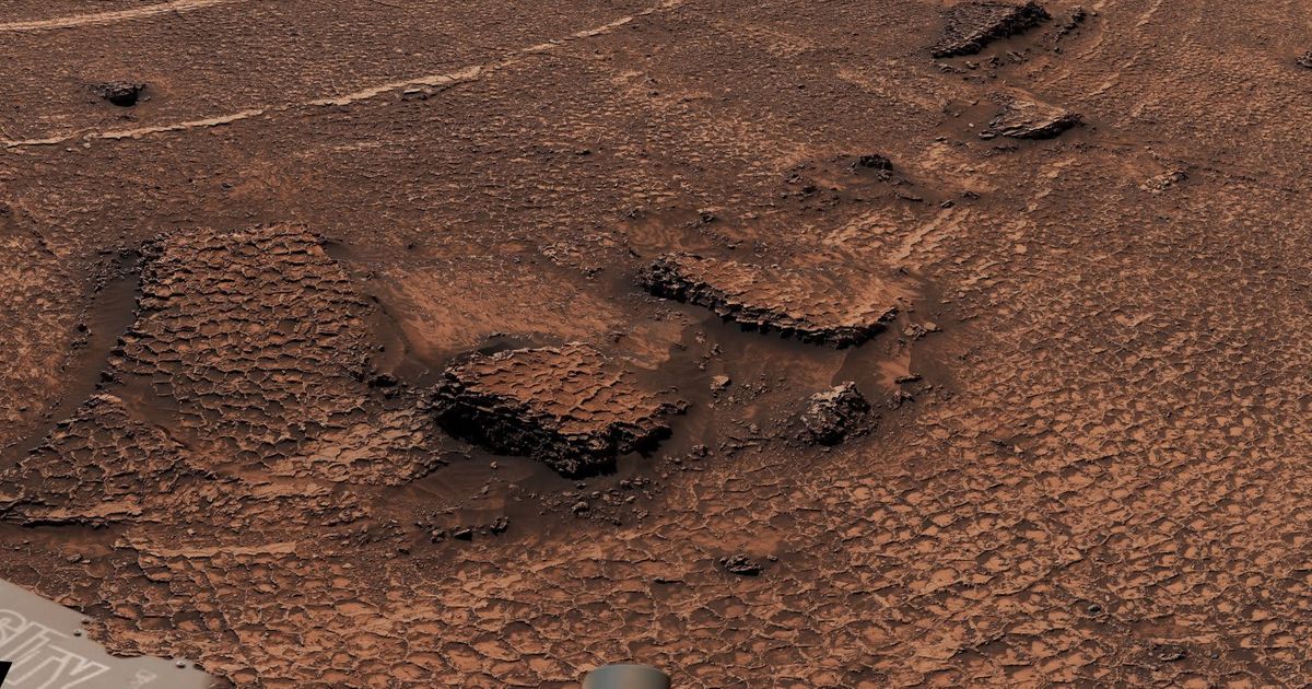 The polygonal fractures captured by NASA's Curiosity rover at 'Valle Grande' in the Gale Crater. (Cover Image Source: NASA/JPL-Caltech/MSSS)