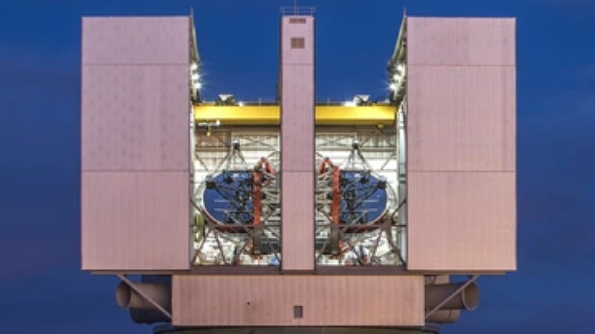 The Large Binocular Telescope atop Mount Graham in Southeastern Arizona. It is operated by the University of Arizona in Tuscon, US.