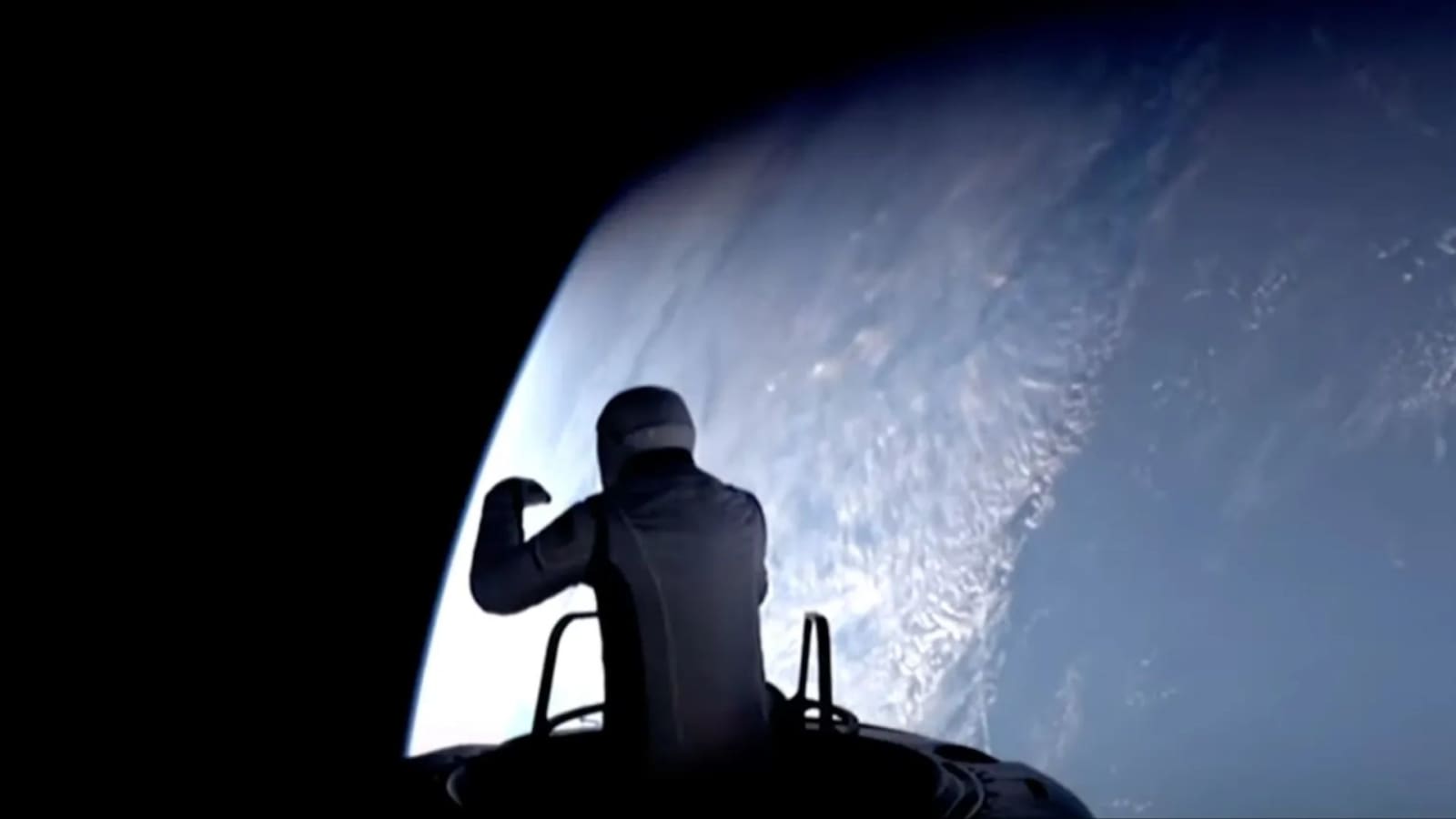 NASA administrator and Polaris Dawn commander Jared Isaacman during the world's first private spacewalk, Sept. 12, 2024.