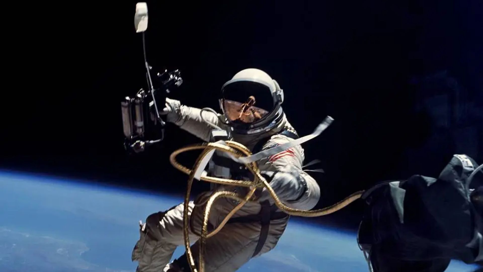 NASA astronaut Ed White during a spacewalk on the Gemini 4 mission on June 3, 1965.