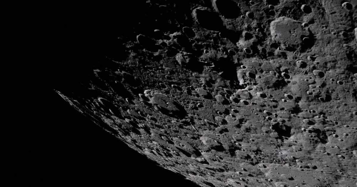 Captured by the Artemis II crew, the heavily cratered terrain of the eastern edge of the South Pole-Aitken basin is seen with the shadowed terminator. (Cover Image Source: NASA)