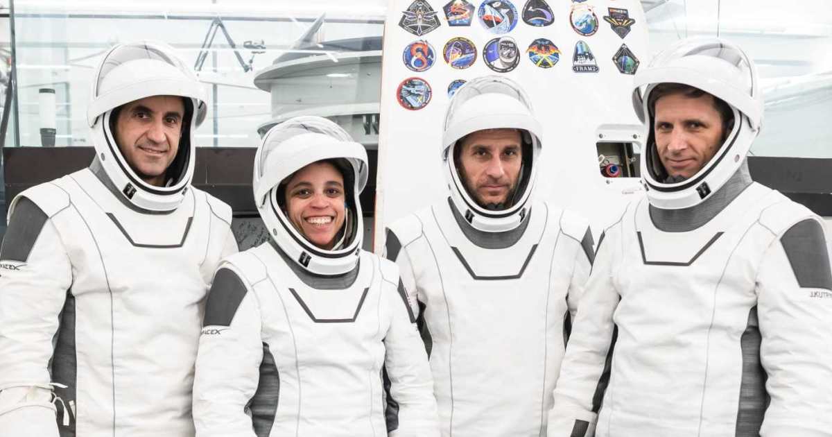 The SpaceX Crew-13 members pose for a portrait in their pressure suits. (Cover Image Source: SpaceX)