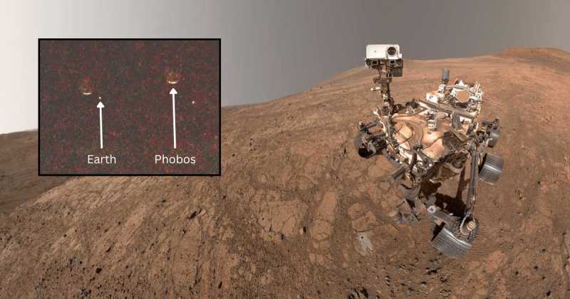 Perseverance captures incredible views of Earth vanishing behind Martian moon Phobos—see photos here