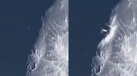 Fact check: Viral video claims to show SpaceX Falcon 9 rocket stage crashing into the Moon. Here’s the truth.