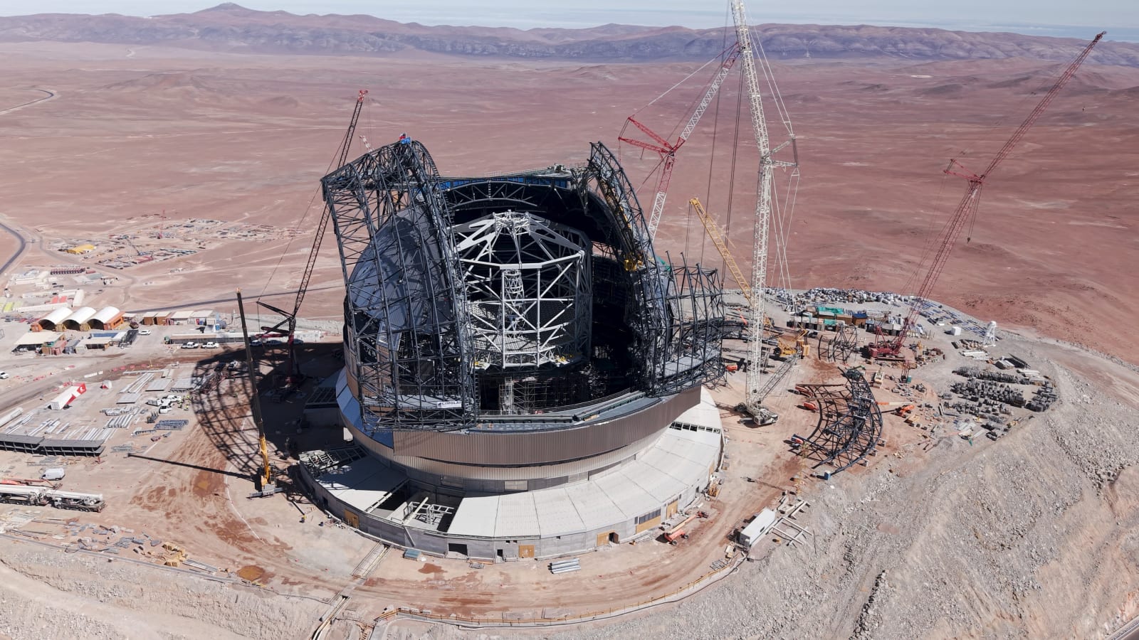 Image showing the Extremely Large Telescope (ELT) construction site on Cerro Armazones in Chile's Atacama Desert.