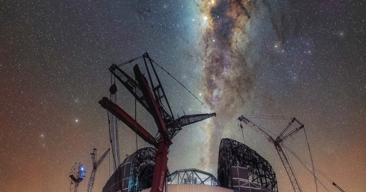 This image shows the Milky Way flowing over its future spectator, ESO’s Extremely Large Telescope (ELT). — (Image Source: C. Letelier/ESO)