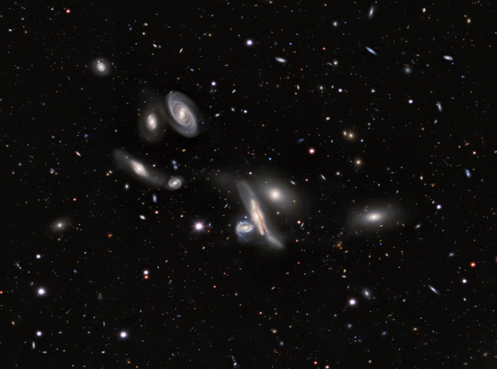 A group of galaxies nicknamed the Copeland Septet, in the constellation of Leo.