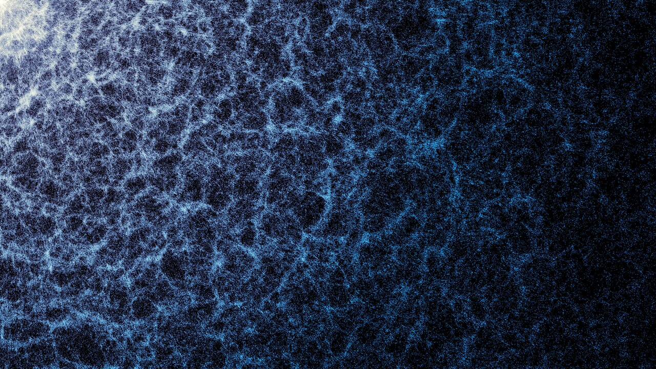 Small portion of DESI’s year-5 map where large-scale structure of the Universe, created by gravity, is visible.