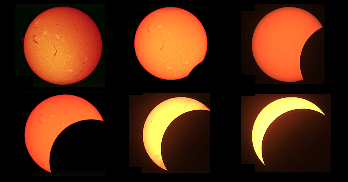 Still images from the 2026 total solar eclipse, captured on August 12–13, 2026. (Image source: timeanddate YouTube livestream)