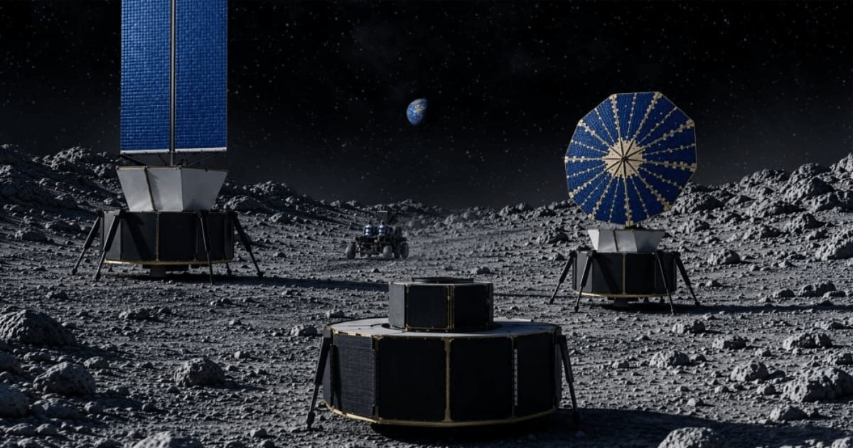 Rendering of Northrop Grumman’s Lunar Infrastructure Demo mission deployed near the Moon’s South Pole. (Representative Cover Image Source: Northrop Grumman)