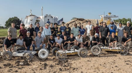 Rock and Roll with NASA Challenge: Public innovators put their lunar rover wheel designs to the test at Rock Yard