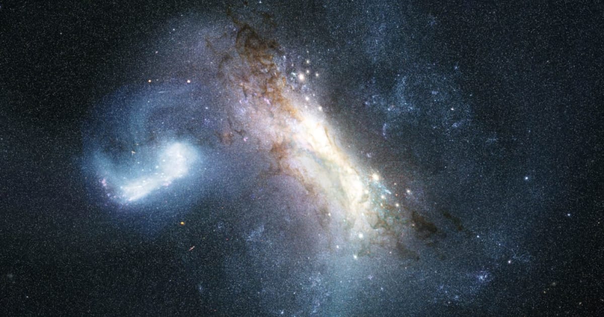 About 12 billion years ago, a dwarf galaxy known as LKH collided with a young Milky Way and merged with it. This artist’s concept portrays that collision. [Cover Image Source: NASA, ESA, Joseph Olmsted (STScI)]