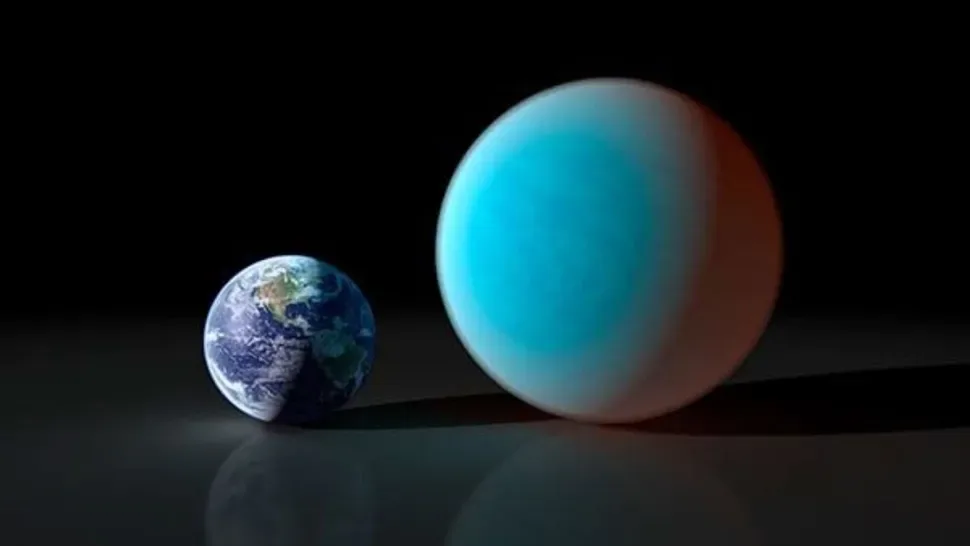 This artists concept contrasts our familiar Earth with the exceptionally strange planet known as 55 Cancri e. This planet is likely made of a lightweight material — unlike the new mega-Earth scientists found that appears to be rocky. (Image credit: NASA/JPL-Caltech/R. Hurt (SSC))