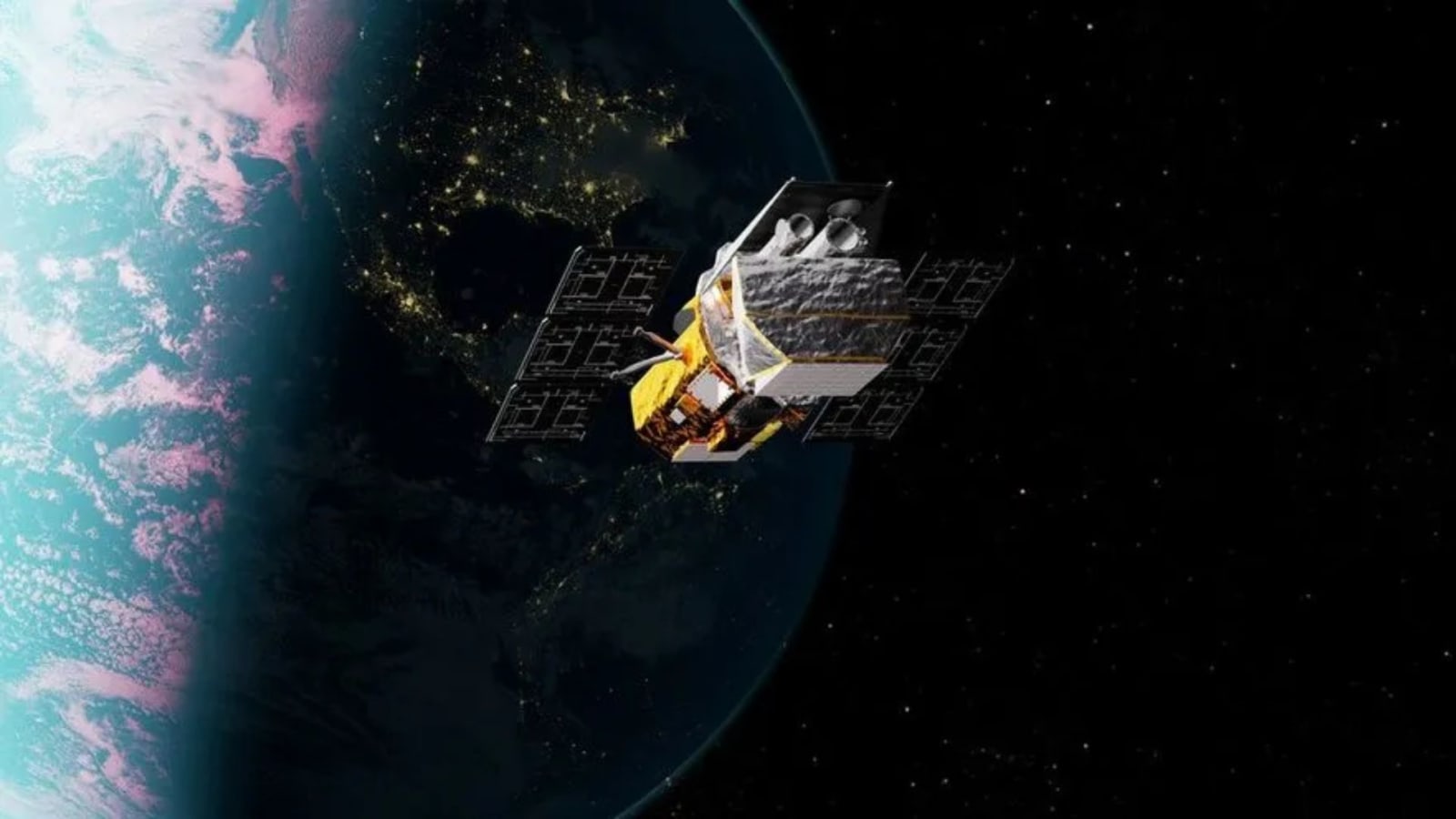 Artist's concept of NASA’s Neil Gehrels Swift Observatory in low-Earth orbit.