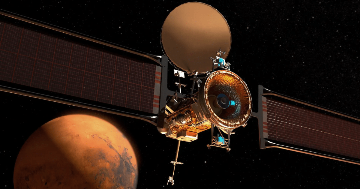Artistic rendering of Blue Origin's Blue Ring satellite in Mars orbit. (Representative Image Source: Blue Origin)