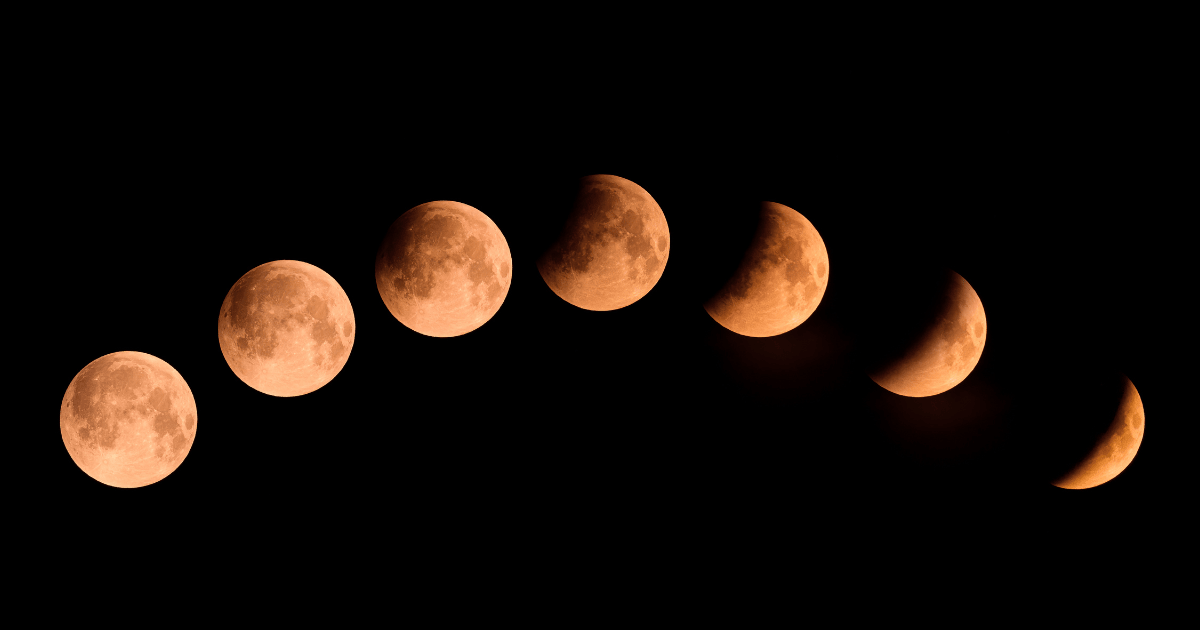 A composite image of the phases of a lunar eclipse over Corsica on 16th May 2022 — joningall/Getty Images